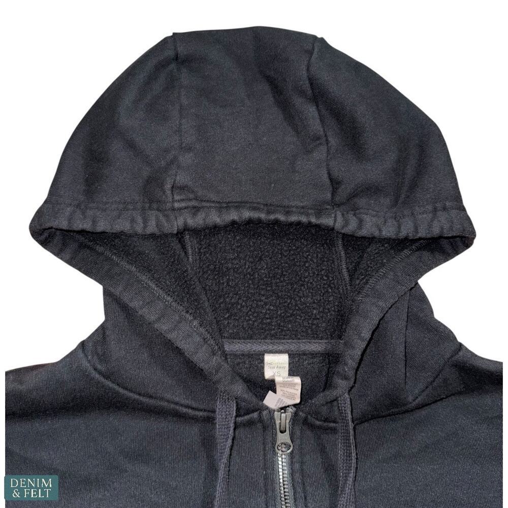 Alo Yoga Cropped Gym Zip-Up Hoodie Black Womens XS Thumbholes Long Sleeve Jacket - Picture 7 of 14